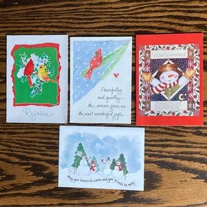 4 Unused American Heart Assoc. Shriners Hospital Christmas Cards Envelopes
